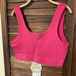 C'est Moi Ribbed Reversable Bamboo Bralette "Fuschia"